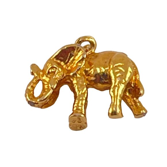 Elephant Charm Vermeil Sterling Gold Plate - Picture 1 of 7